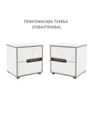Спальня 4Д Линда Нимфея Альба глянец/Тоффи (Шкаф, кровать, ламели, 2 тумбы) Свит Меблив