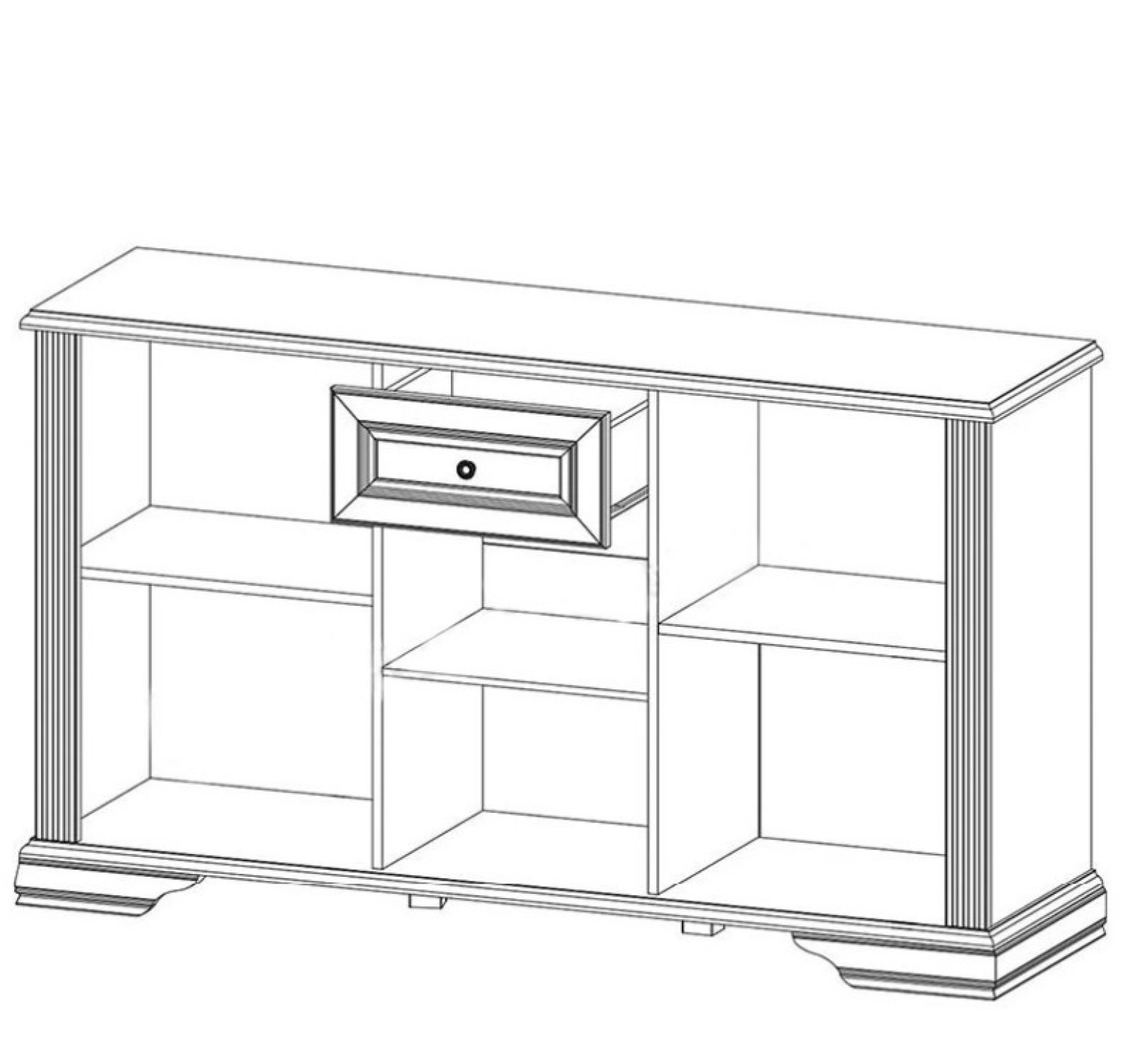 Комод 3D1S Уайт Ясен снежный/Сосная серебряная Gerbor