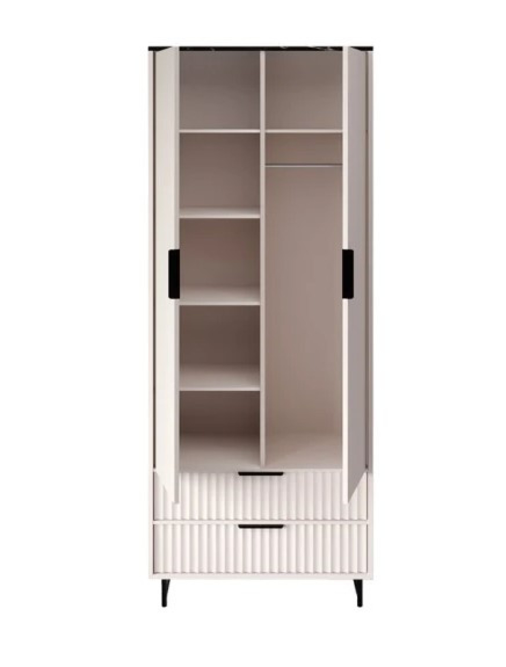 Шкаф SZF2D2S Фреско Кашемир/Темный мрамор BRW