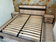 Ліжко Скарлет 160 з ламелями Дуб сонома/Венге магія Сокме