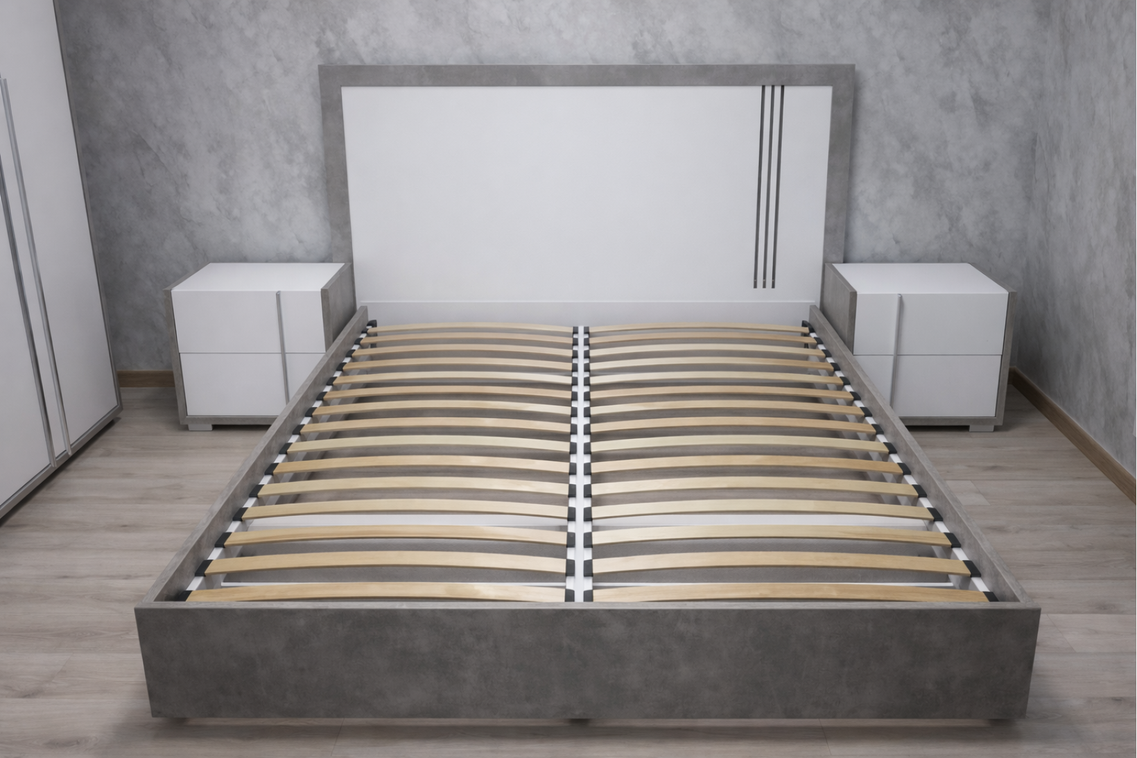 Кровать 160х200 Алекса Ателье светлый/Нимфея Альба Свит Меблив