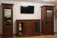 Витрина 1Д Лацио Каштан темный МДФ Свит Меблив